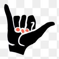 Hang loose hand png sticker illustration