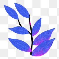 Blue leaf png sticker tropical illustration