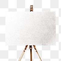 Blank signboard mockup png on an easel