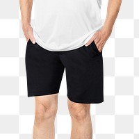 Black shorts png mockup men&rsquo;s apparel on transparent background
