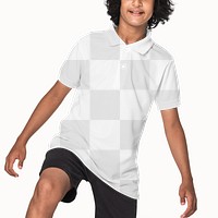 Png polo shirt transparent mockup  basic youth apparel shoot