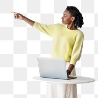 Blank projecting png screen mockup with presenter