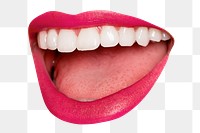 Smiling mouth png sticker, happy lips, transparent background