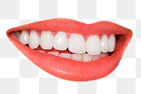 Smiling mouth png sticker, happy lips, transparent background