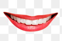 Smiling mouth png sticker, happy lips, transparent background