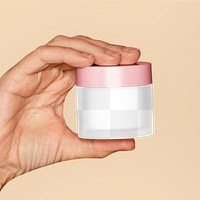 Face cream jar png mockup, beauty & skincare product packaging