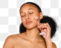 Facial massage treatment png collage element, skincare & beauty, transparent background