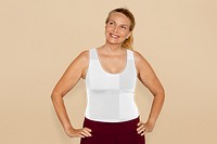 Yoga tank top png mockup, women's sports fashion, transparent design