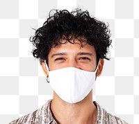 Png Latin man mockup wearing face mask in the new normal