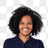 Png Confident African businesswoman mockup smiling closeup portrait for jobs and career campaign