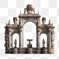 Fountain of Giant png, Italian gothic architecture, transparent background