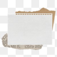 Note paper png collage element, aesthetic stationery on transparent background