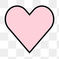 Pink heart png sticker on transparent background