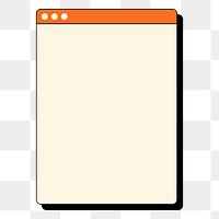 Browser window png frame, retro style, transparent background