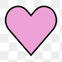 Pink heart png sticker on transparent background