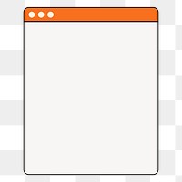 Web browser png frame, retro style, transparent background