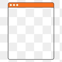 Web window png frame, retro style, transparent background