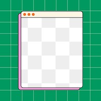 Browser tab png frame, retro style, transparent design 