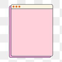 Browser window png frame, retro style, transparent background