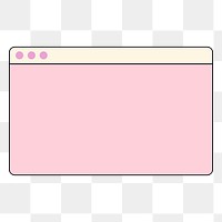 Browser window png frame, retro style, transparent background