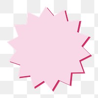 Pink starburst png badge, transparent background