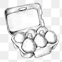 Eggs sketch png sticker on transparent background