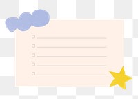 Checklist png sticker on transparent background