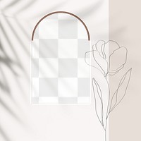 Aesthetic arch png frame, beige design on transparent design