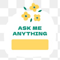 Ask me anything png badge, Instagram interaction