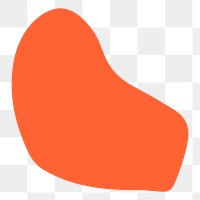 Abstract orange png shape sticker on transparent background