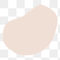 Beige blob  png shape sticker, aesthetic design on transparent background