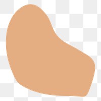 Brown blob png shape sticker, earth tone design on transparent background