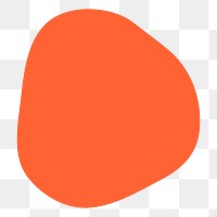 Abstract orange png shape sticker on transparent background