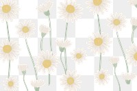 Daisy pattern png, transparent background, white flower design