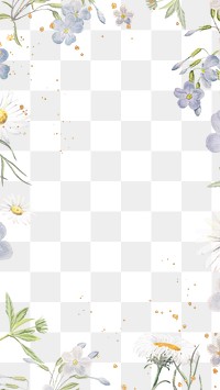 Aesthetic flower png frame, transparent background