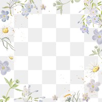 Aesthetic flower png frame, transparent background