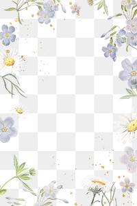 Aesthetic flower png frame, transparent background