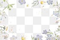 Aesthetic flower png frame, transparent background