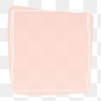 Pink square png shape, cute frame on transparent background