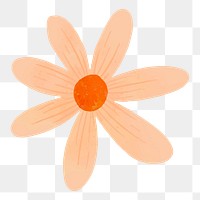 Orange daisy png sticker, cute flower clipart