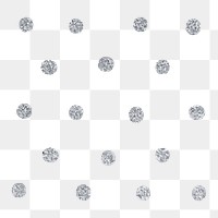 Silver polka dot png clipart, glittery design