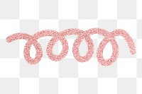 Pink doodle line png sticker, cute glittery clipart