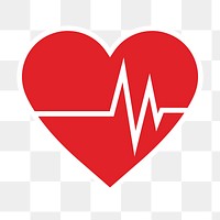 Heart rate png sticker, healthcare illustration, transparent background