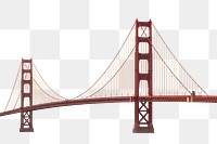 Golden Gate Bridge png illustration, San Francisco's architecture, transparent background
