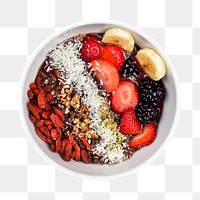 Png acai bowl sticker, food photography, transparent background