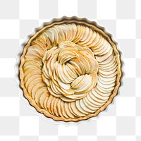 Png apple pie sticker, food photography, transparent background