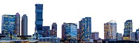 City buildings png border, New York cityscape, transparent background