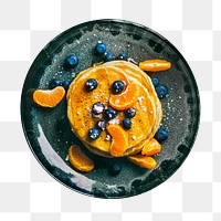 Png pancake sticker, fruit topping, food photography, transparent background