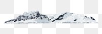 Snow mountain png collage element, nature, environment, transparent background