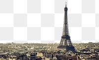 Eiffel tower png border, transparent background, Paris cityscape